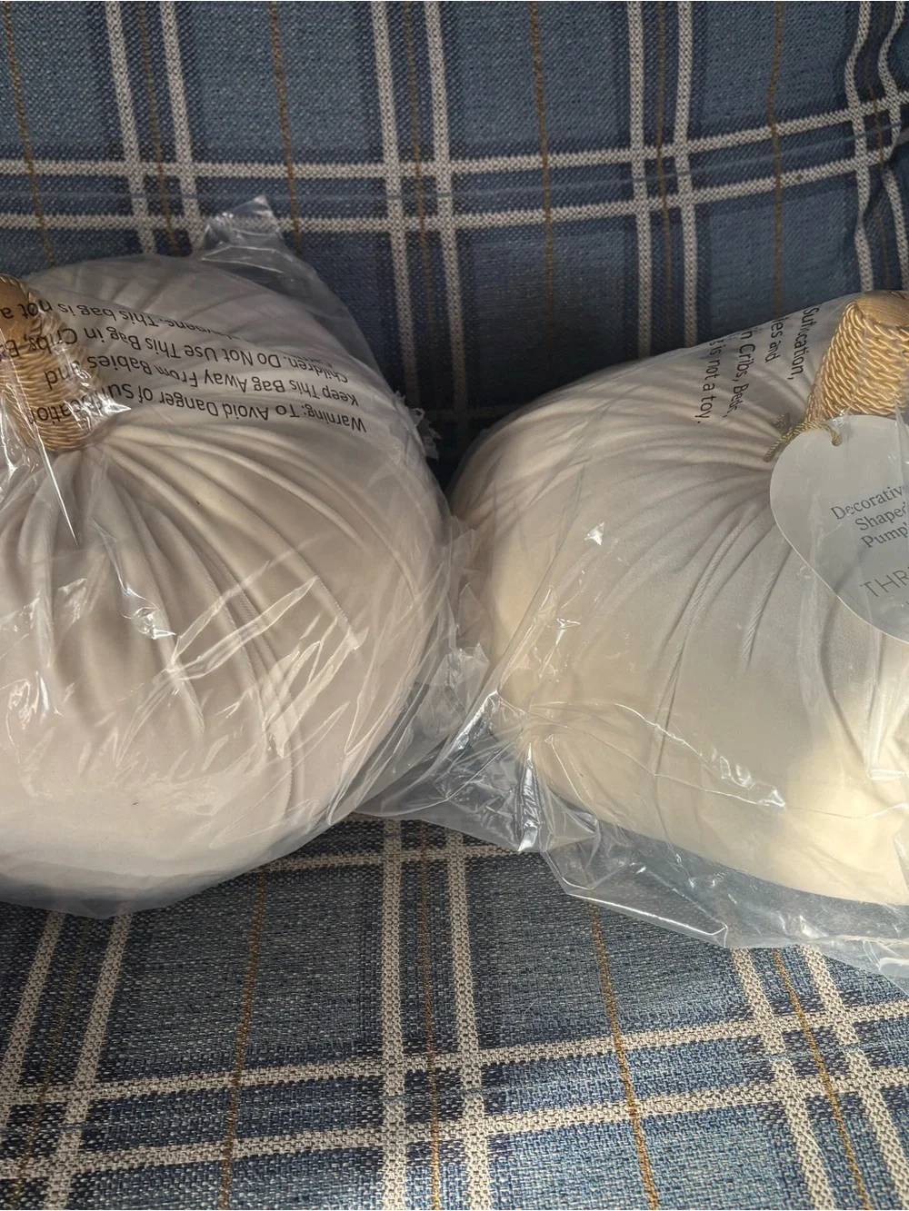 Threshold Velvet Pumpkin Accent Pillows - Cream